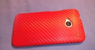 Red Carbon Fiber Leather Case for HTC One Review