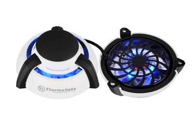 Thermaltake GOrb II laptop cooler is equipped with Blue LEDs and designed with a unique portable ball shape